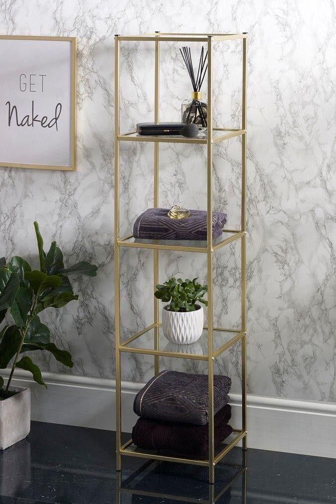 Gold Frame Five Tier Shelf