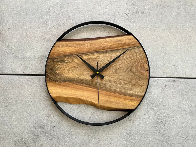 Modern Silent Clock with 100% Sheesham Natural Wood