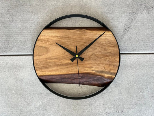 Modern Silent Clock with 100% Sheesham Natural Wood