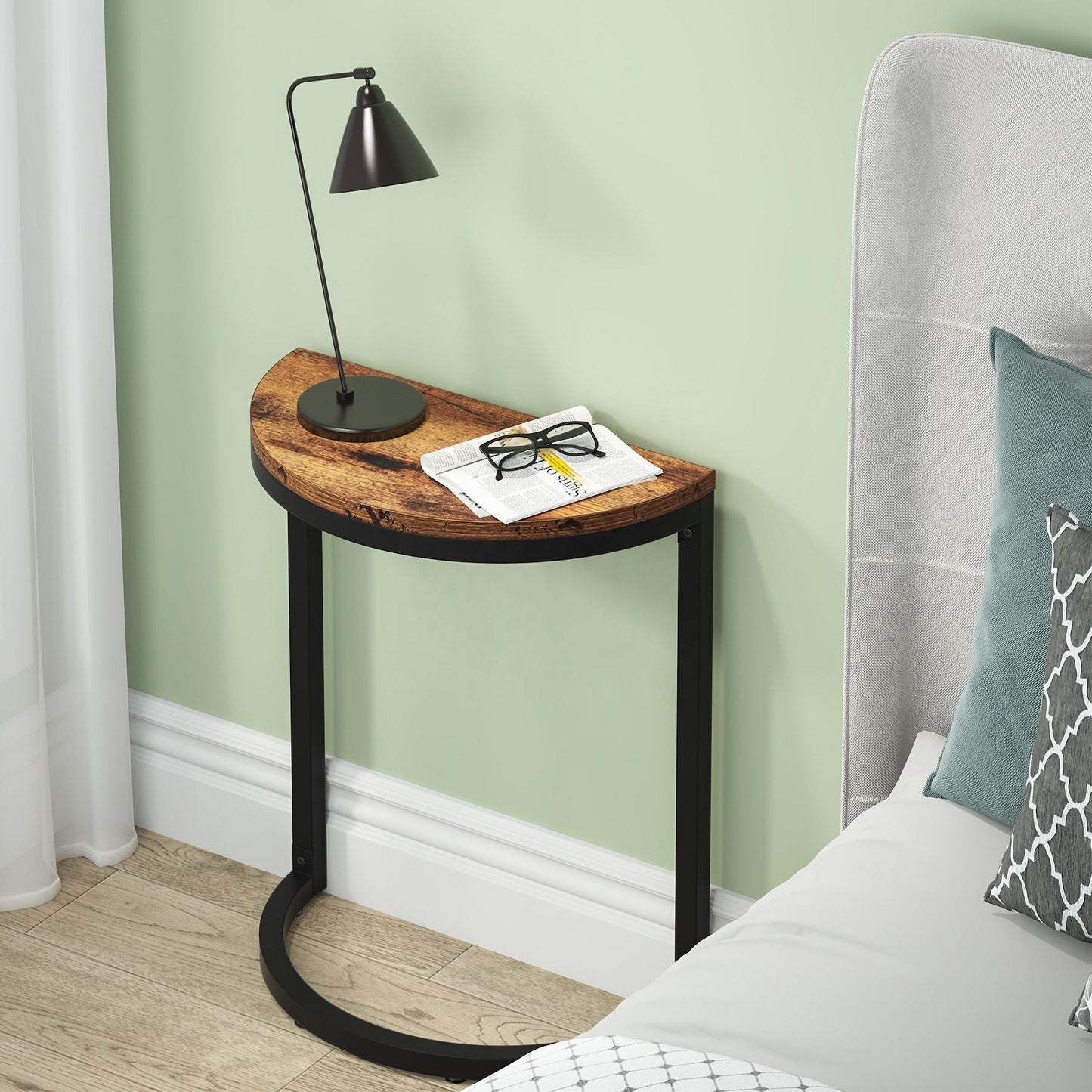 Premium Sheesham wood half moon side table – Adaptivo Furniture