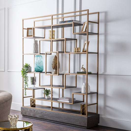 Bordeaux Multi-shelf Gold Display Unit