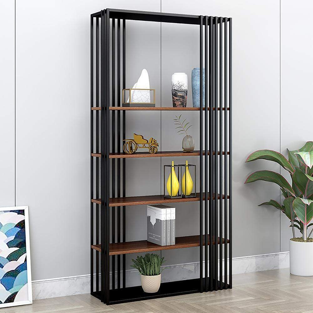Modern Metal Bookshelf Freestanding with 5 Shelving