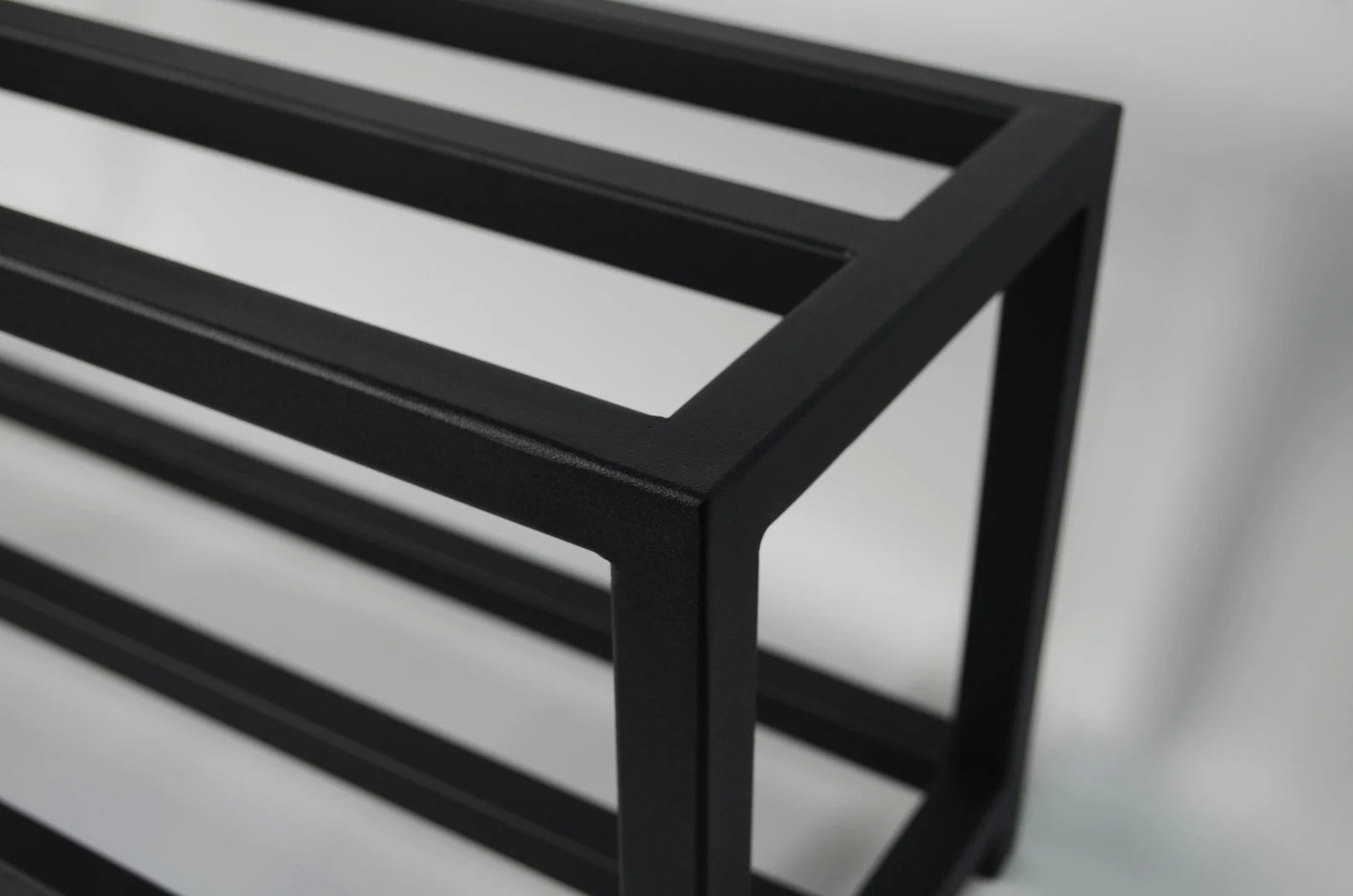 “Black Metal Shoe Organizer – 2 Layer Entryway Shoe Stand | Adaptivo Furniture”