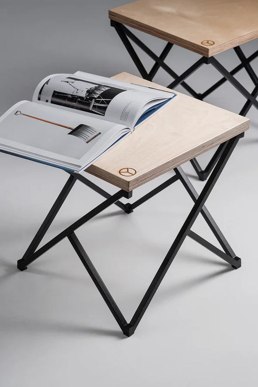 Modern X & Y Wooden Stool