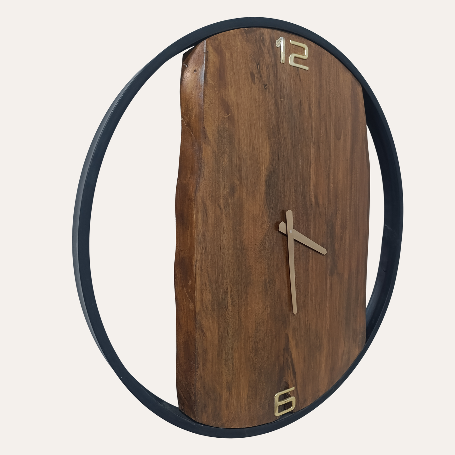 Elegance in Time Wooden Wall Clock made of premium Sheesham wood – Modern handcrafted design by Adaptivo Furniture