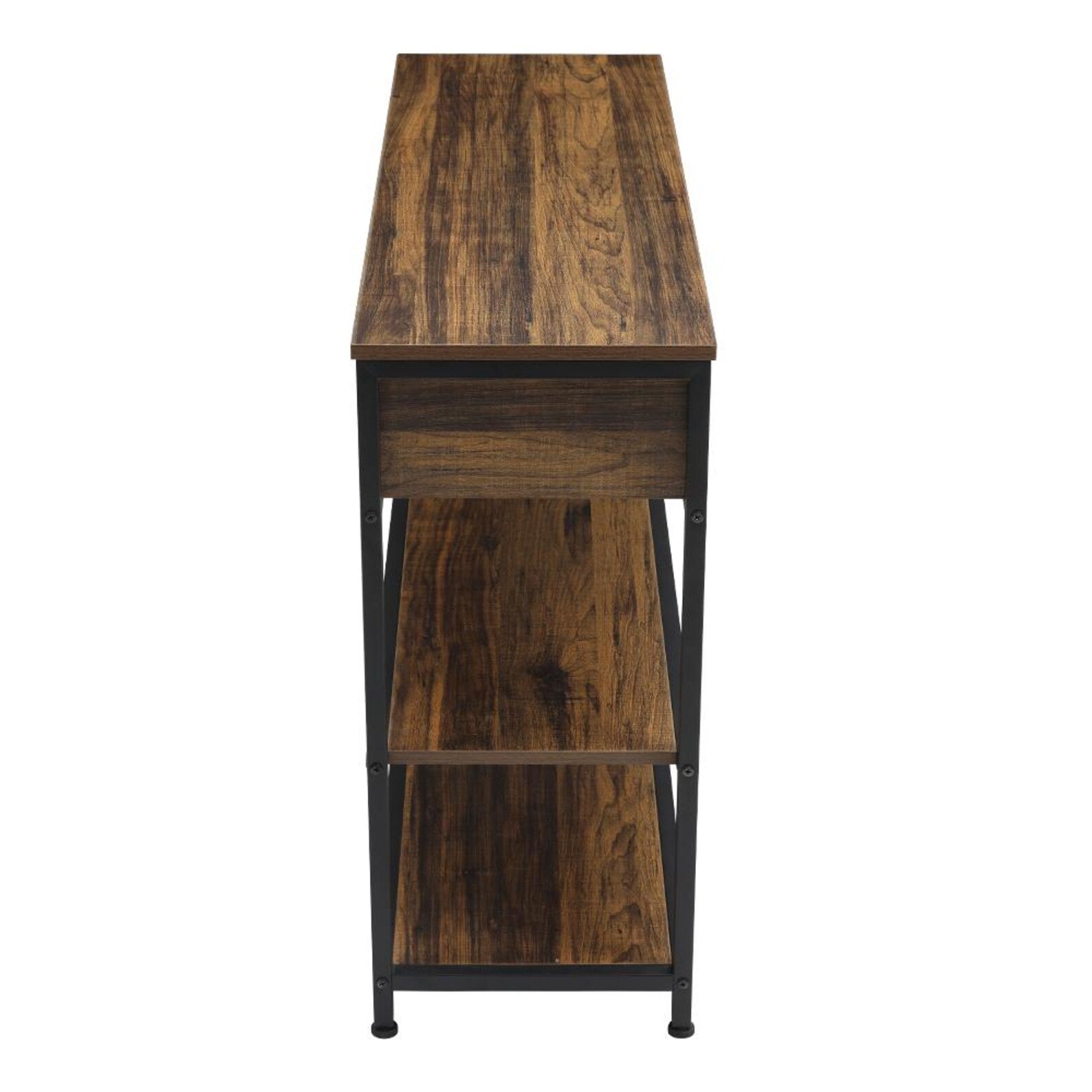 Rustic Entryway Console Table with Shelves & Drawers – Adaptivo Furniture