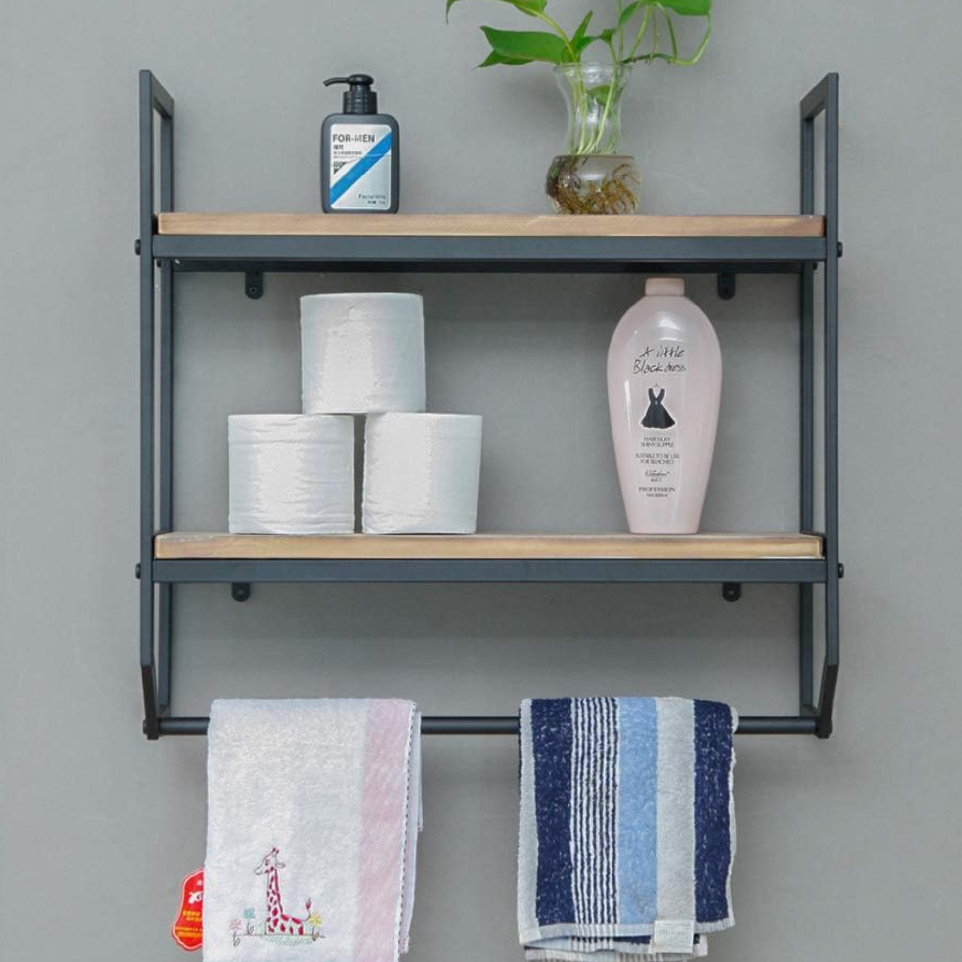 Floating Metal Shelf Organizer for Kitchen, Office & Bathroom by Adaptivo