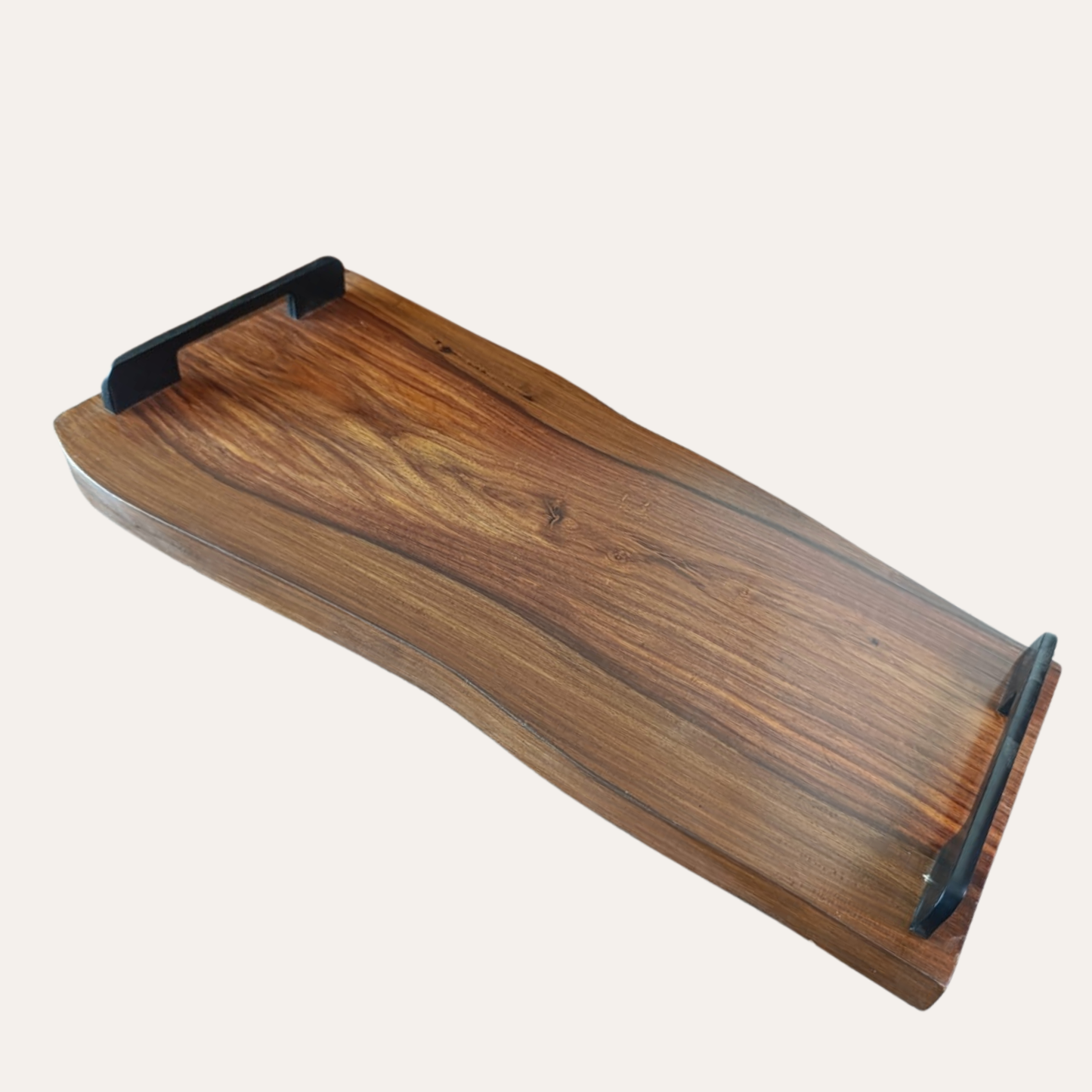 Handcrafted Sheesham large wooden serving tray by Adaptivo Furniture – natural finish design