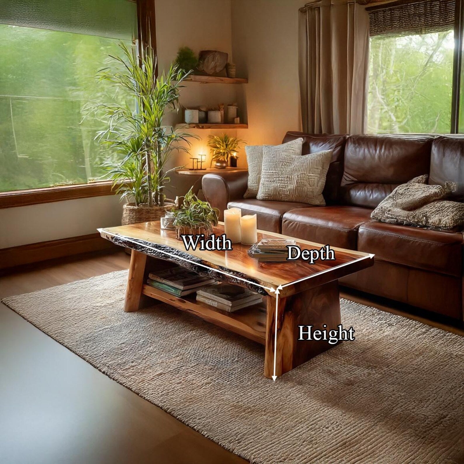 Handcrafted Sheesham Wooden Coffee Table – Rustic Living Room Furniture