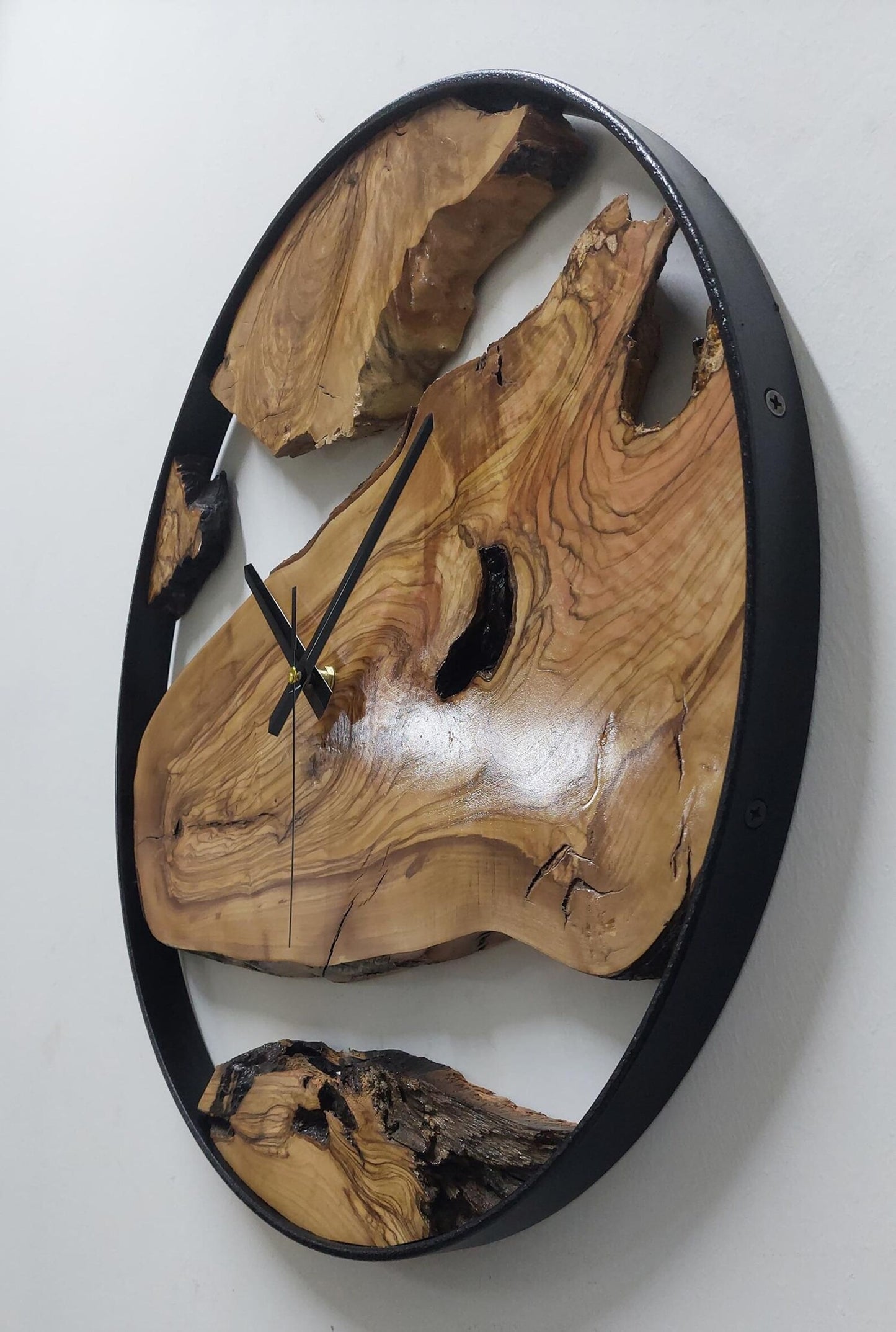 Custom Made Metal & Sheesham Wood  Wall Clock