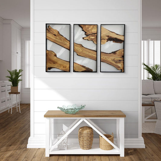 Metal and Wood Wall Art, sheesham Wood Wall Decor