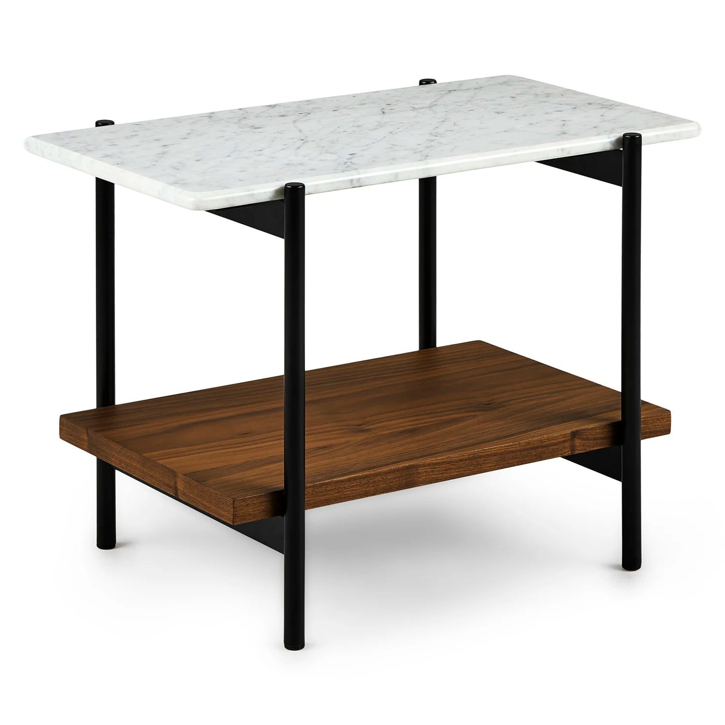 Marble & Wood Side Table