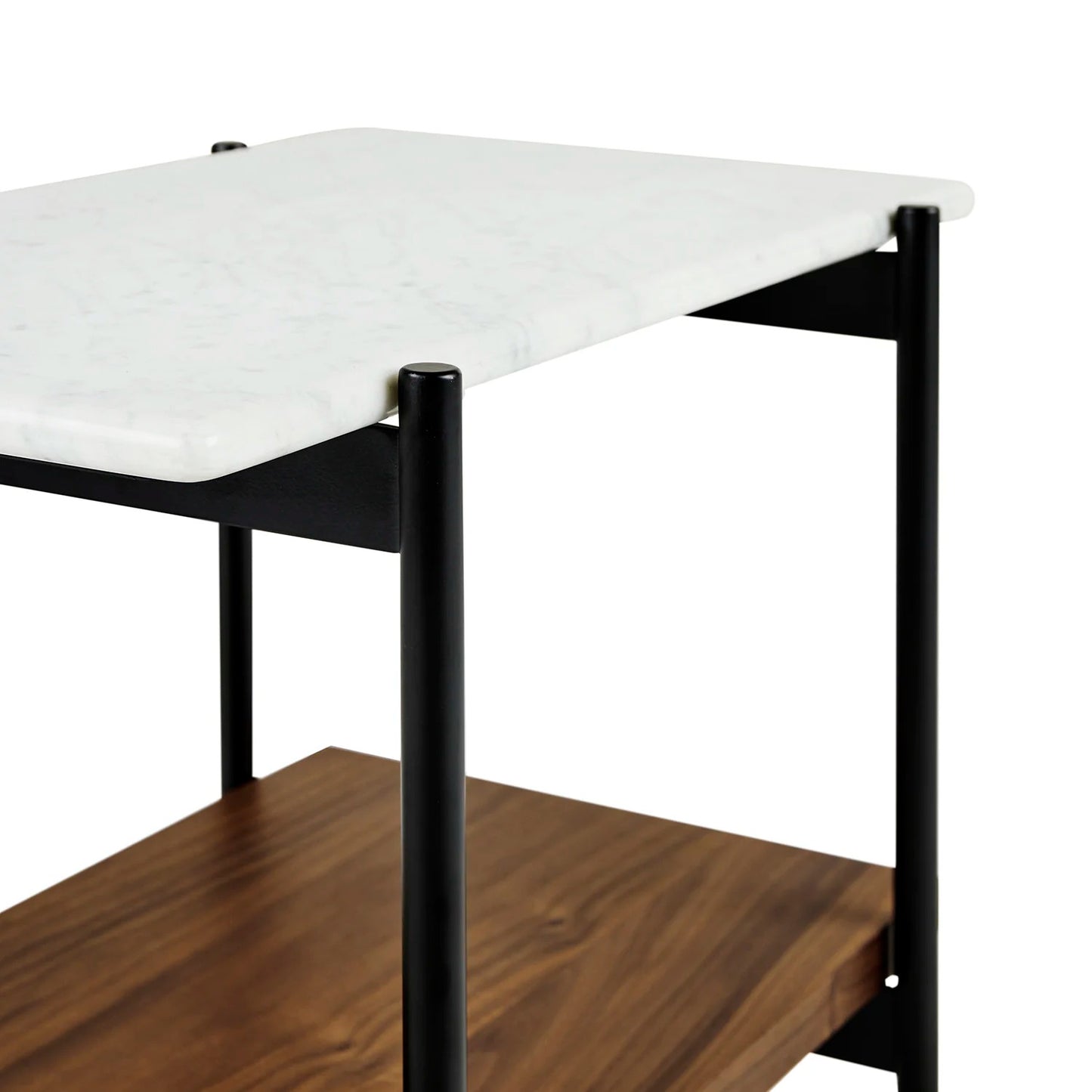 Marble & Wood Side Table