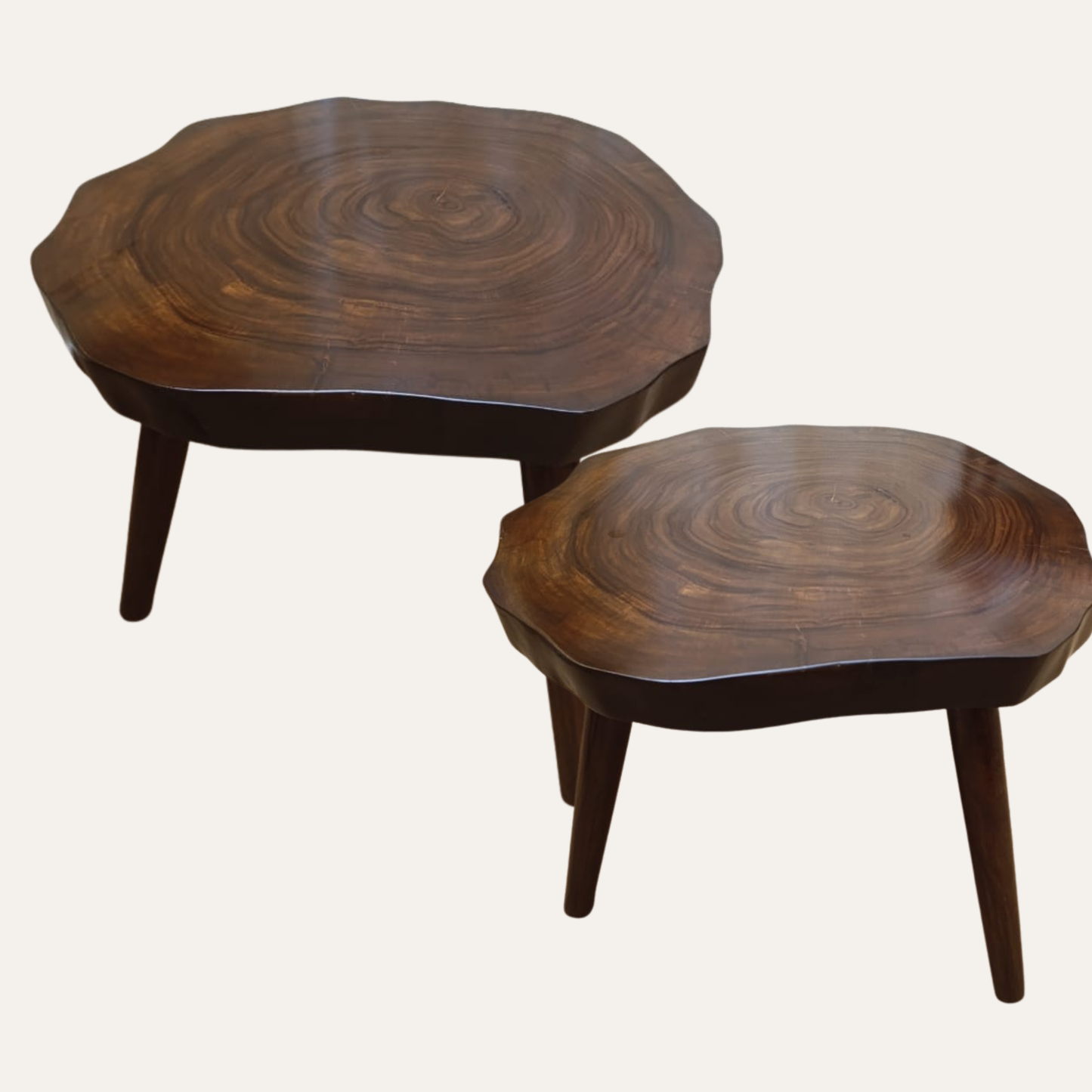 Live Edge Wooden Coffee Table – Solid Wood Natural Finish | Adaptivo Furniture