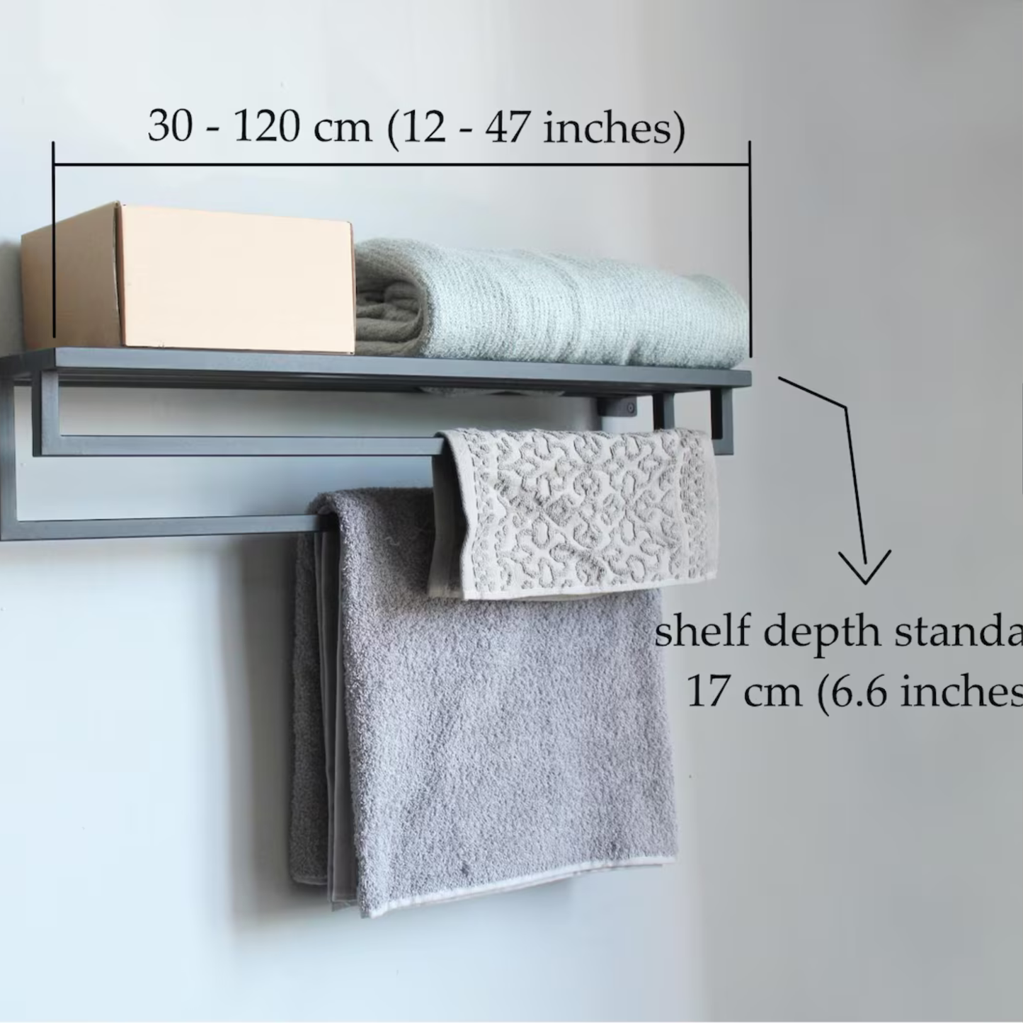 Decorative Metal Wall-Mount Towel Holder for Modern Bathrooms by Adaptivo Furniture