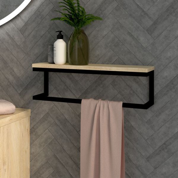 Modern Bathroom Towel Rack with Shelf – Adaptivo Furniture Pakistan
