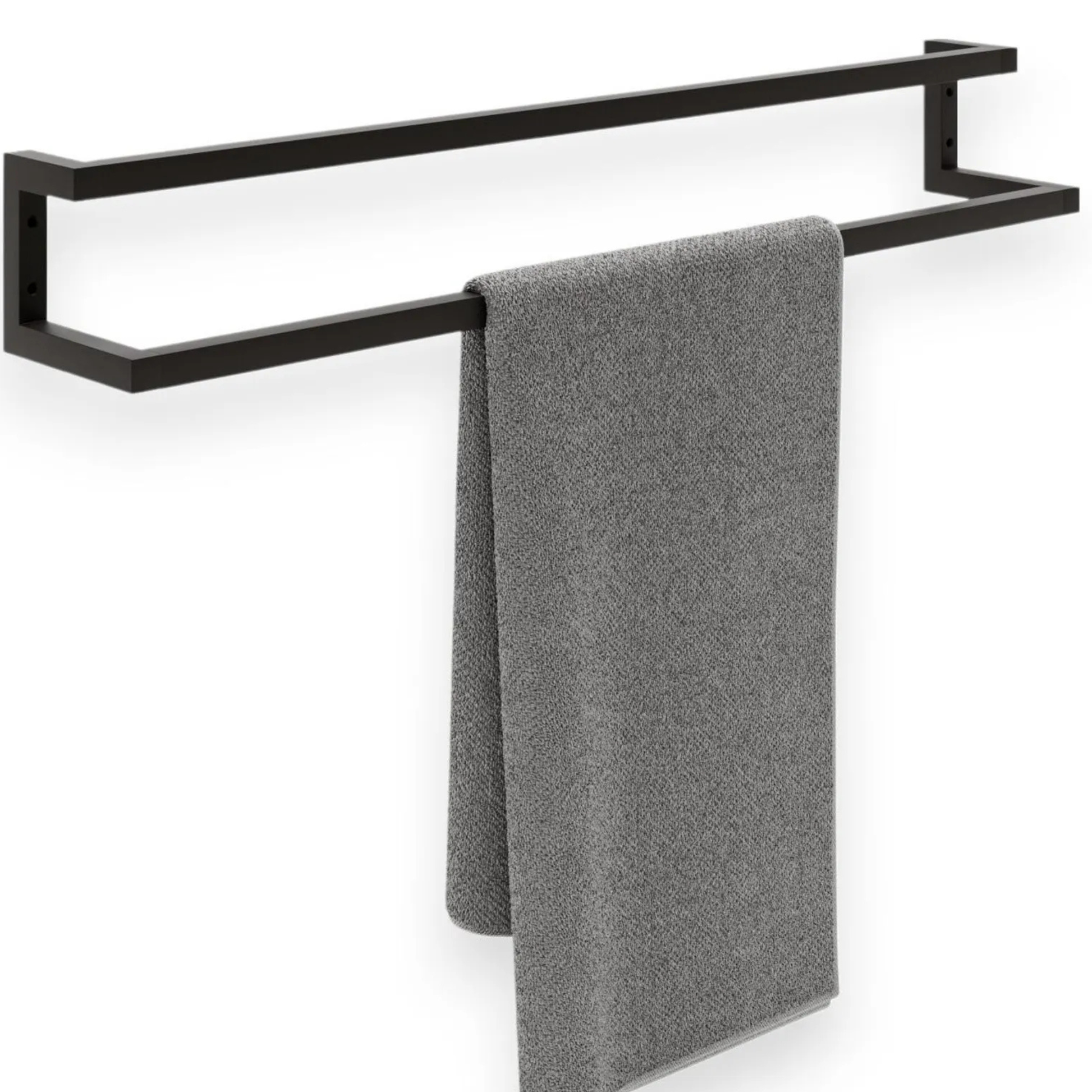 Modern Loft Black Towel Rack – Stylish Bathroom Organizer by Adaptivo Furniture