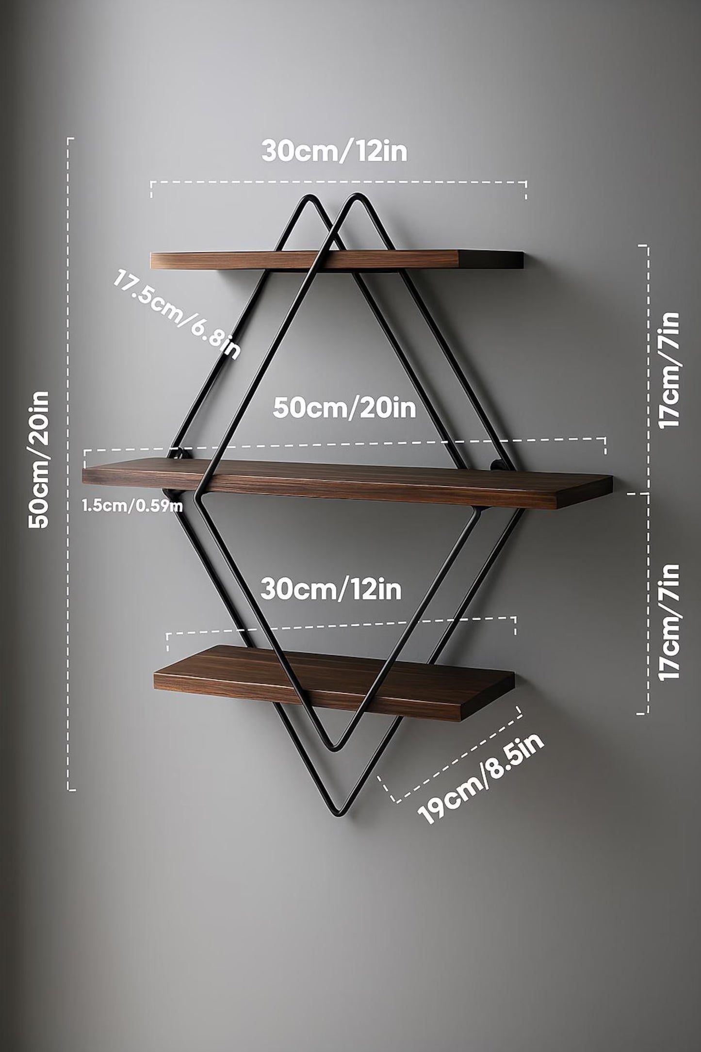 Modern Wood & Metal Wall Organizer – Geometric Design Adaptivo Furniture”