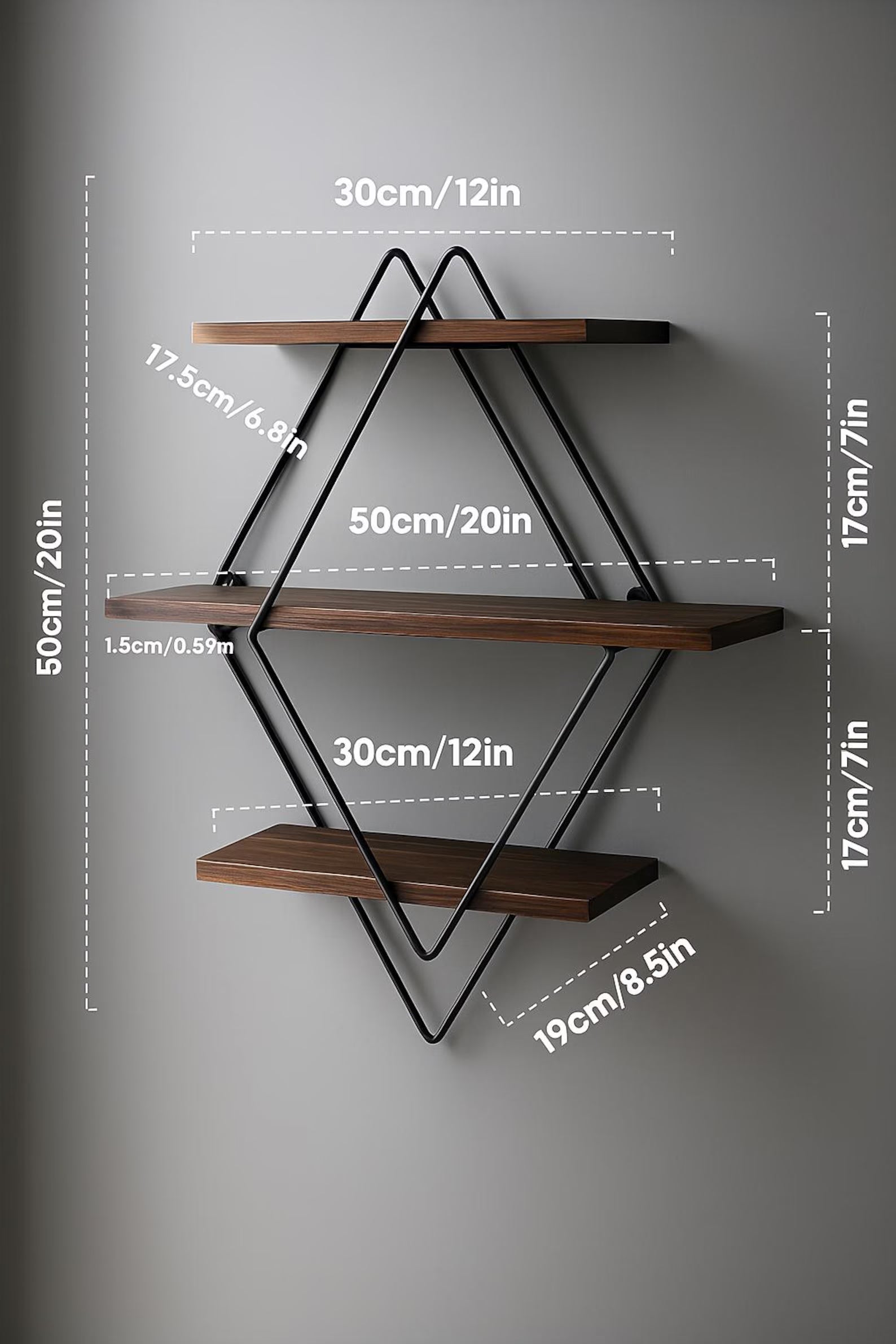 Modern Wood & Metal Wall Organizer – Geometric Design Adaptivo Furniture”