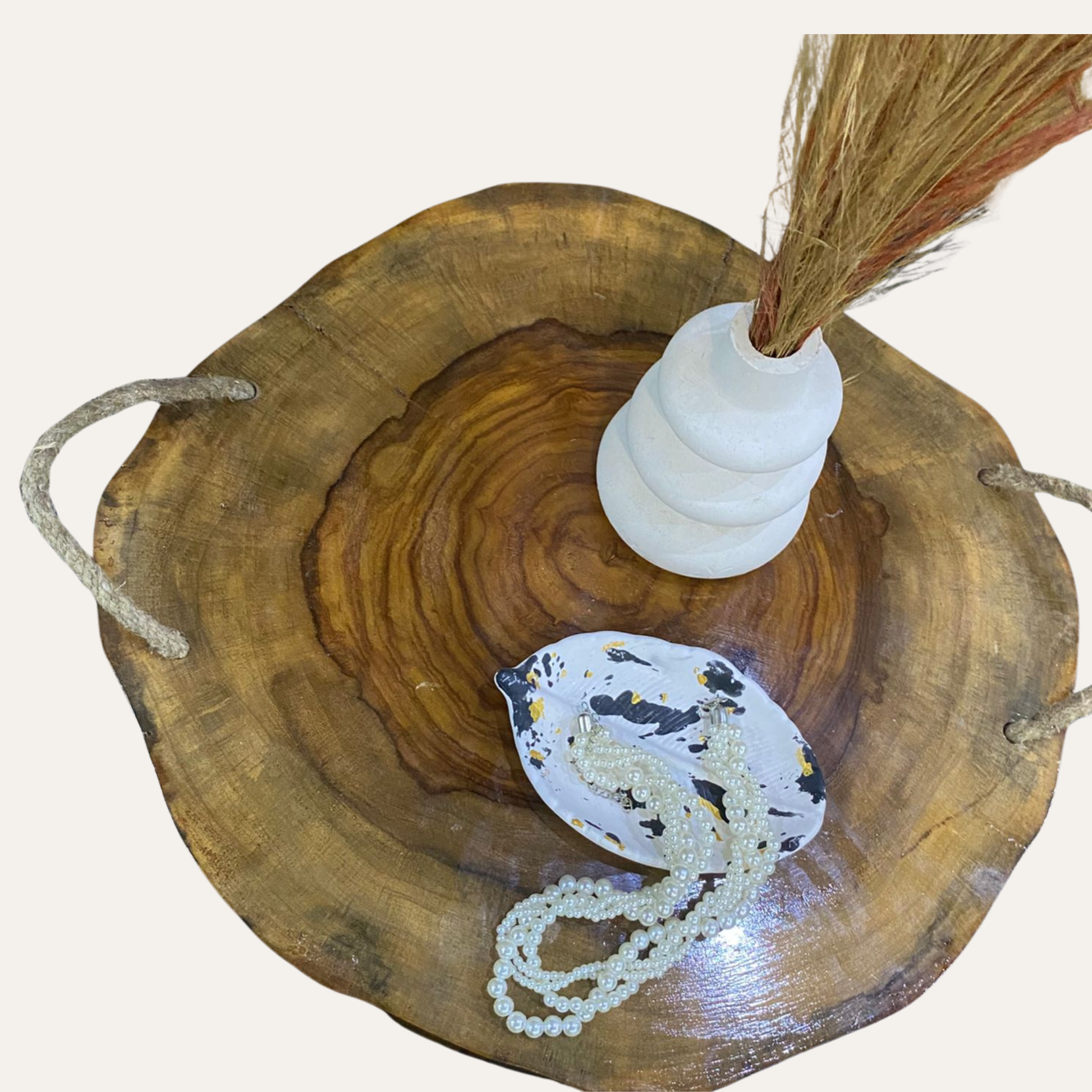 Natural Sheesham Wood Serving Tray – Rustic Live Edge Finish by Adaptivo Furniture