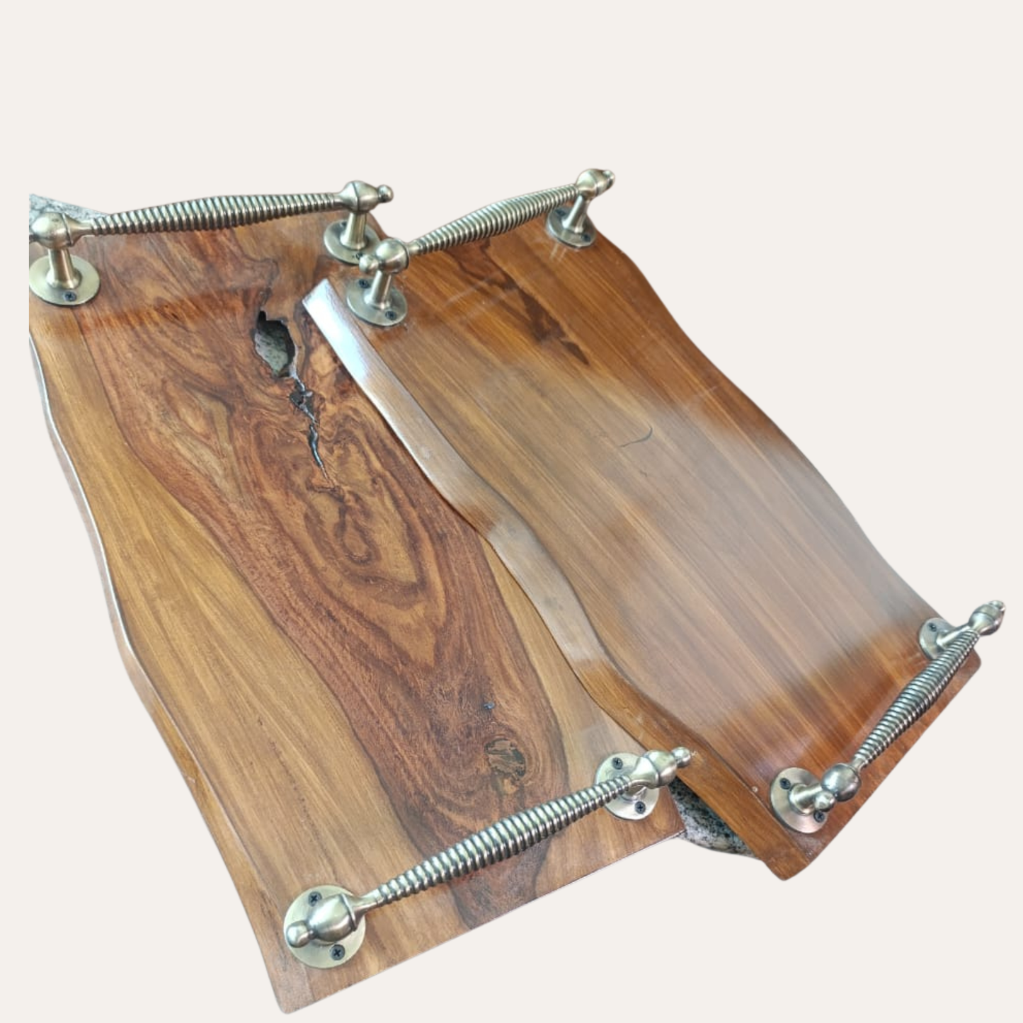 Natural Sheesham Wooden Serving Tray – Elegant Home & Kitchen Decor | Adaptivo Furniture