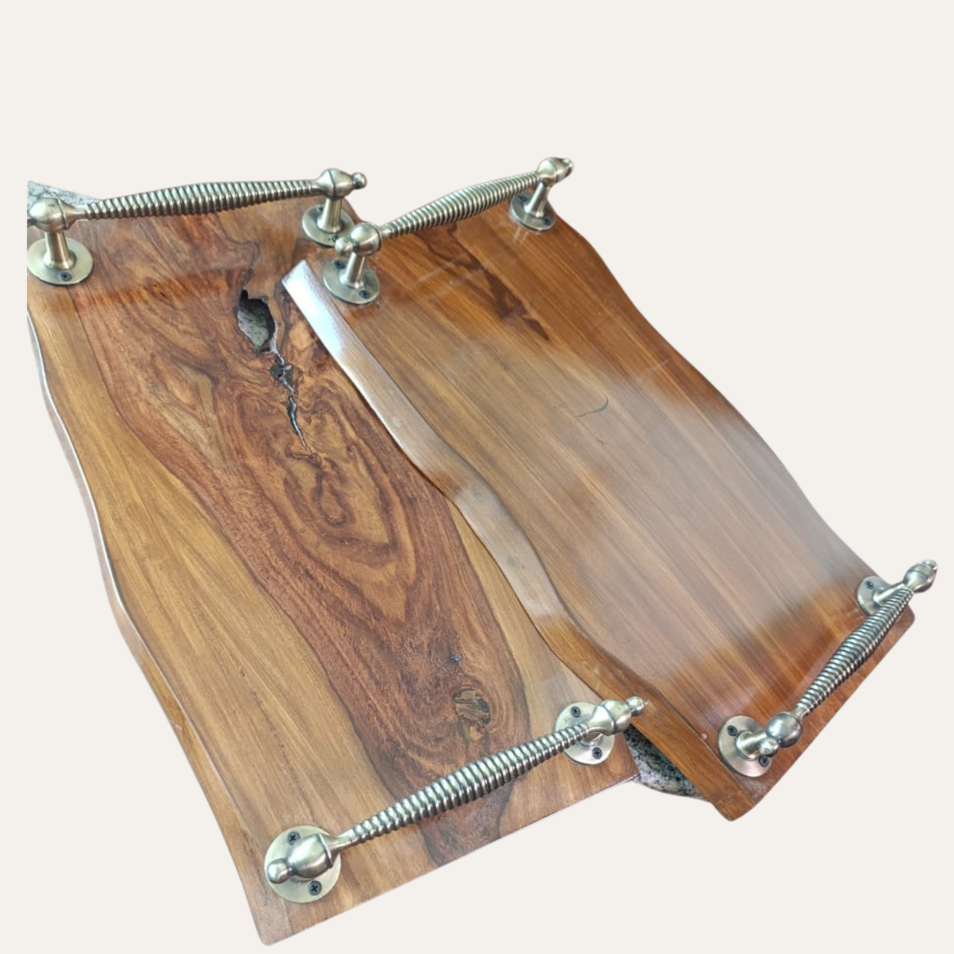 Natural Sheesham Wooden Serving Tray – Elegant Home & Kitchen Decor | Adaptivo Furniture