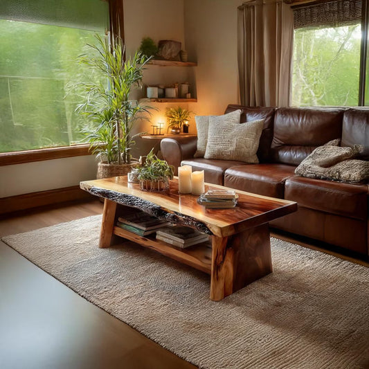 Rustic Coffee Table – Handmade Sheesham Wood by Adaptivo Furniture