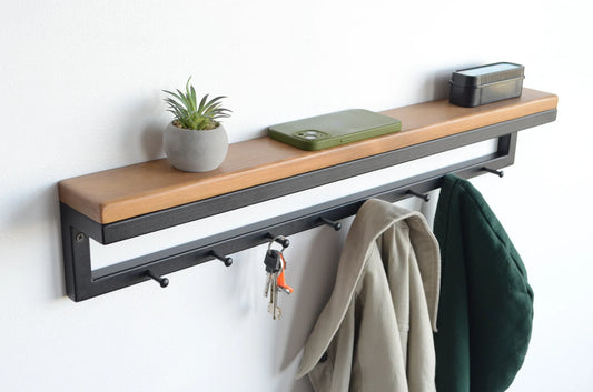 Unique Entryway Wall Mounted Rustic Clothing Shelf – Adaptivo Furniture Pakistan