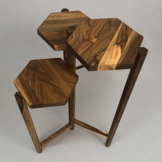 Sheesham Solid Wood Plant Stand – Handmade Wooden Holder by Adaptivo Furniture