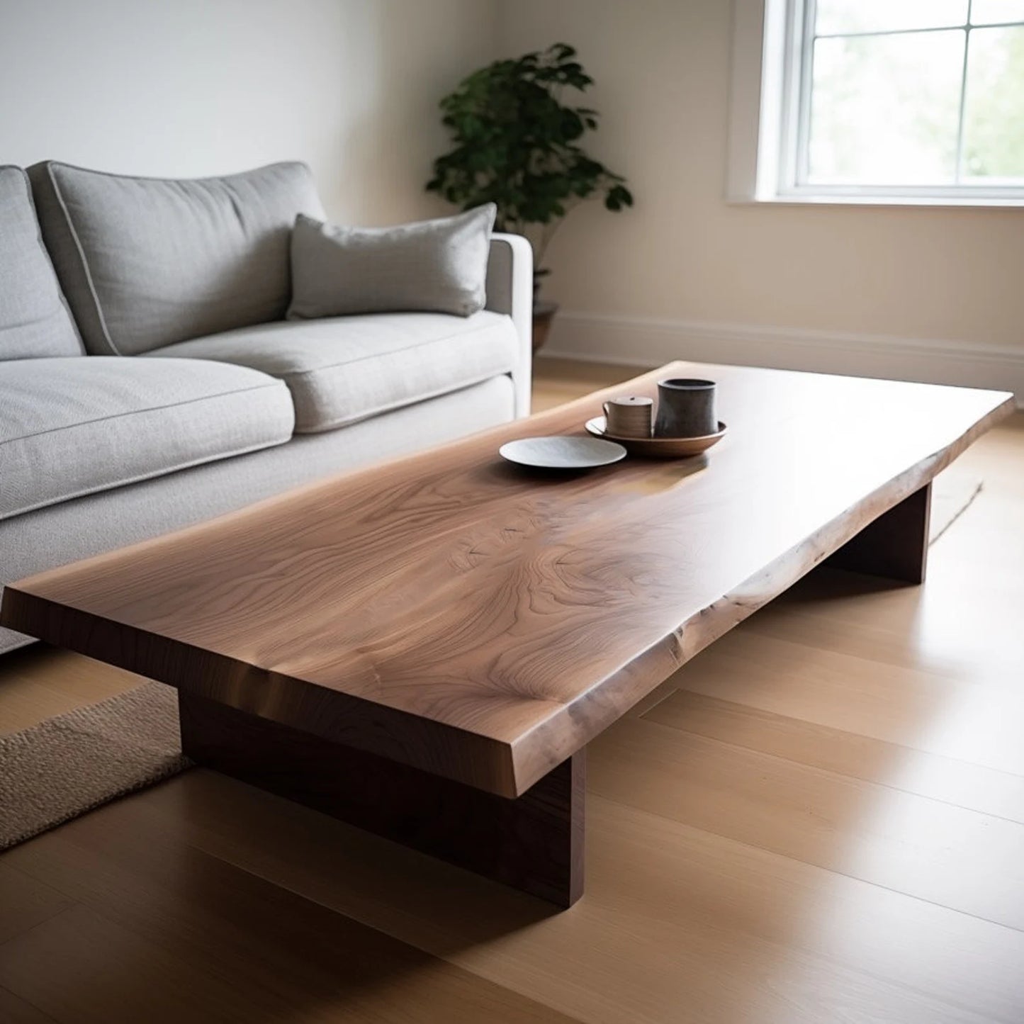 Natural Wood Grain Sheesham Table – Modern Boho Design Adaptivo Furniture