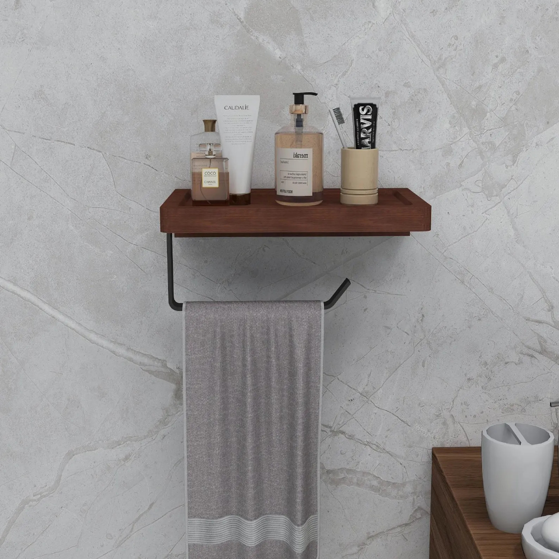 Handcrafted Sheesham Wood Shelf with Black Metal Frame – Adaptivo Furniture