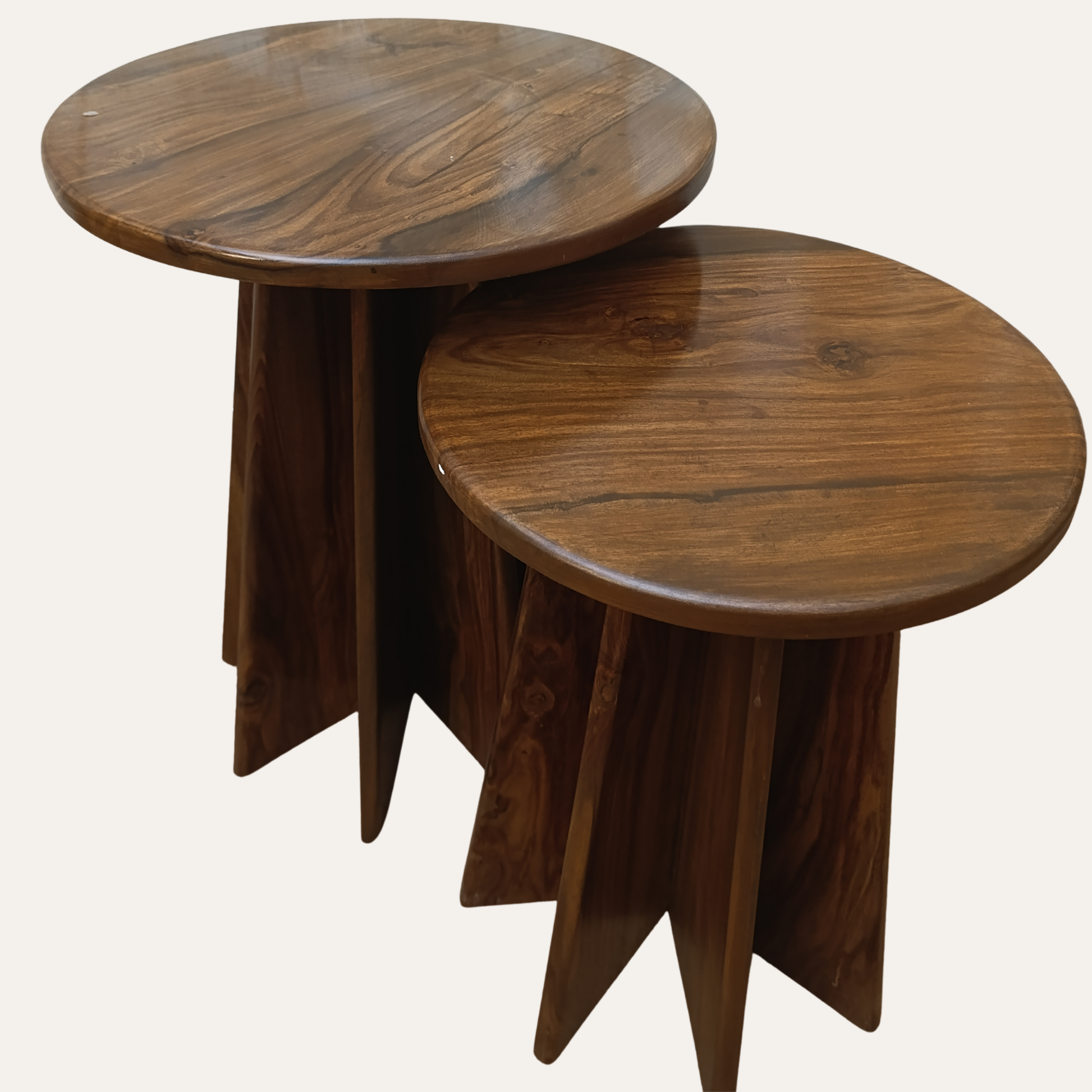 Pair of Sheesham Wood Side Tables – Handmade Minimalist Wooden Furniture