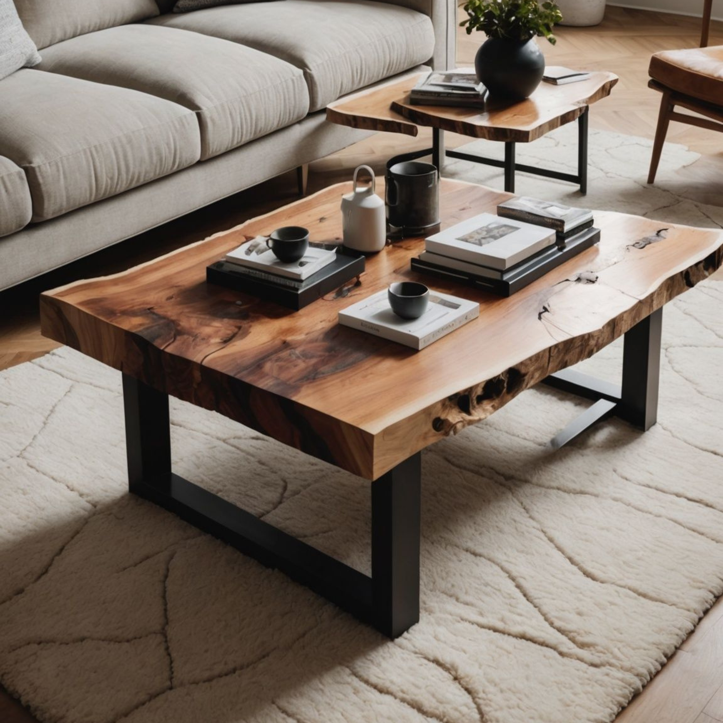 Live Edge Central Table – Natural Wood Elegance
