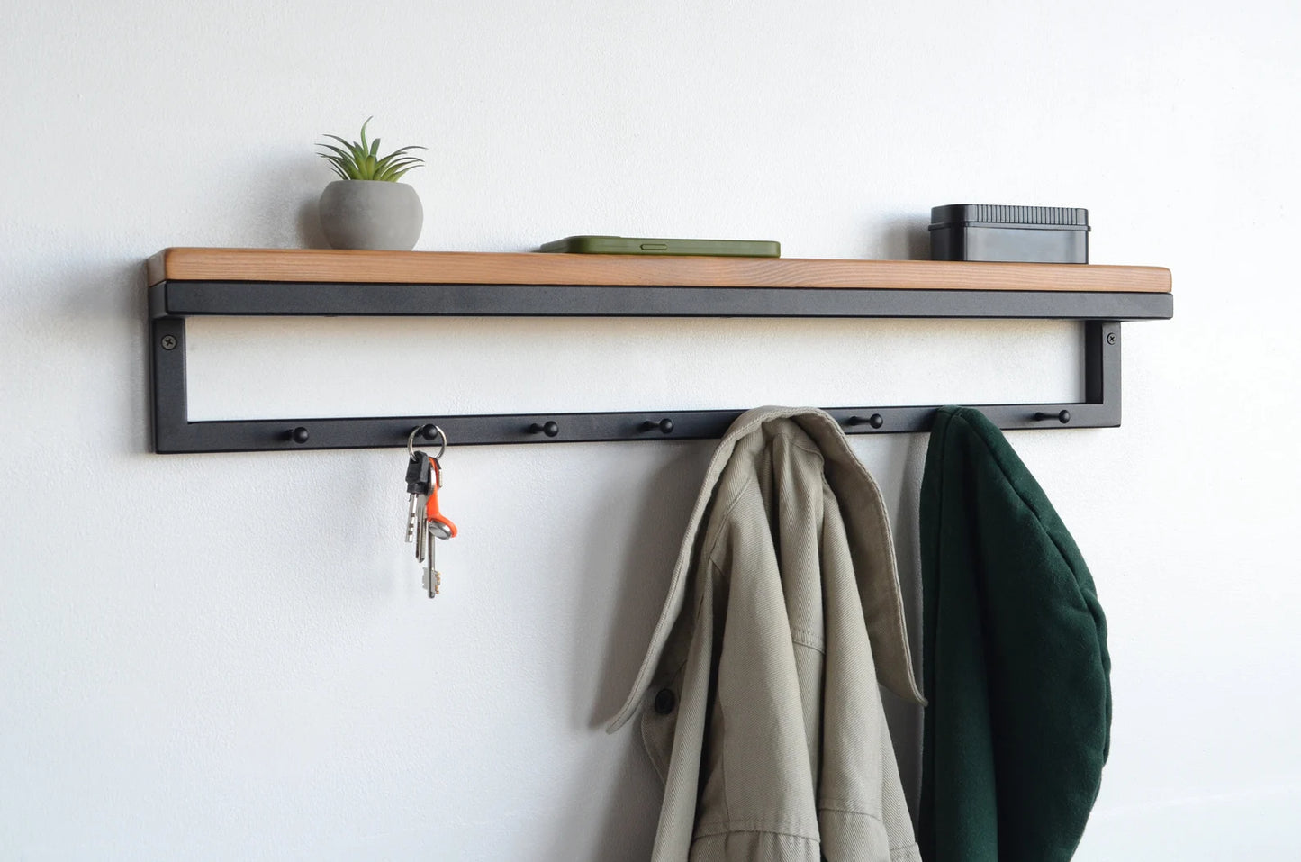 Rustic Entryway Wooden Shelf with Storage – Adaptivo Furniture Pakistan
