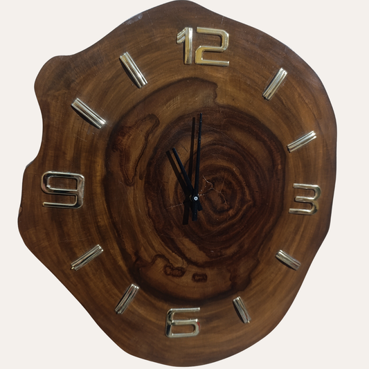 Natural Sheesham Live Edge Wooden Wall Clock | Adaptivo Furniture