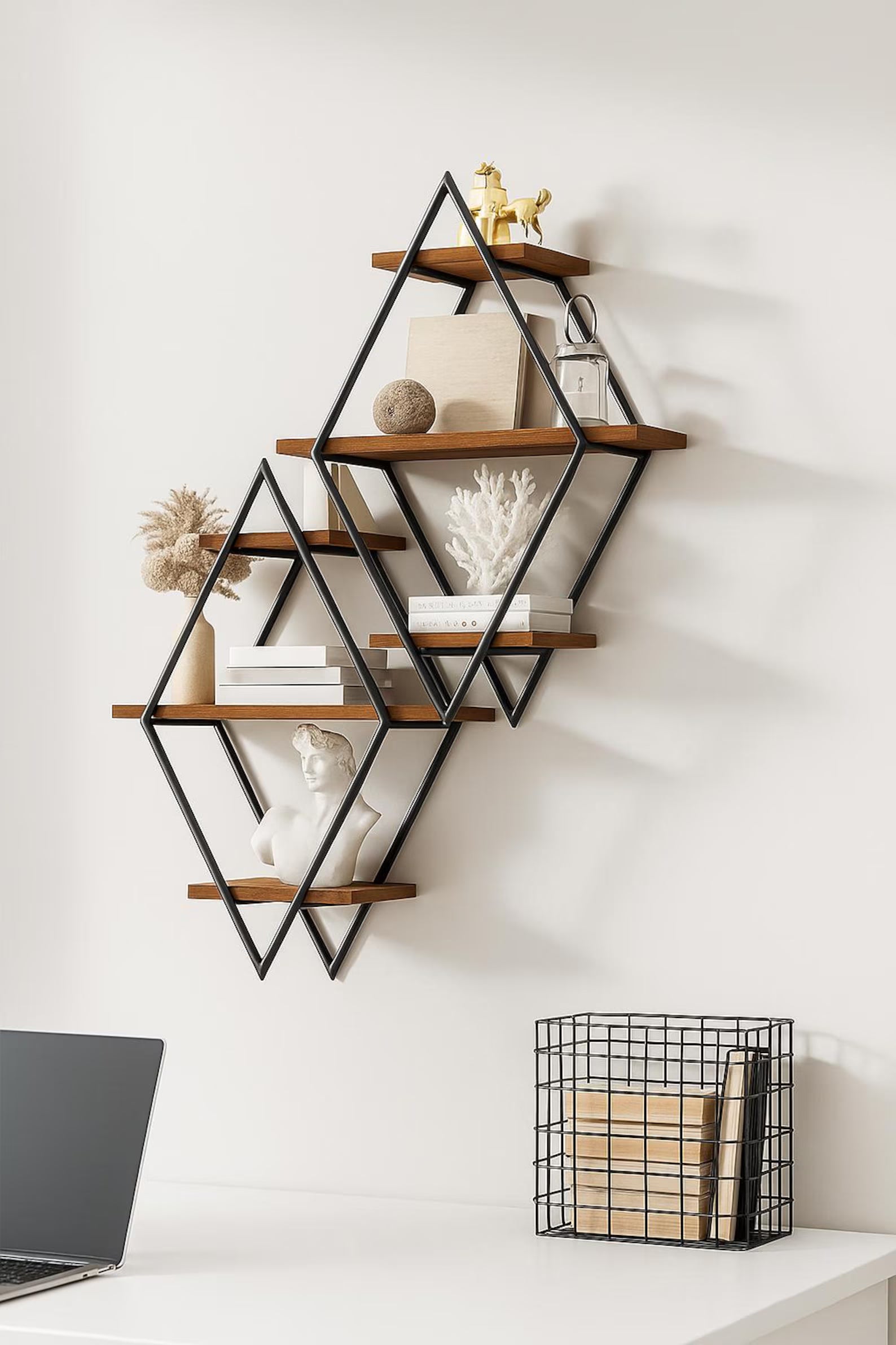 Wall Mounted Geometric Shelf – Adaptivo Furniture Pakistan