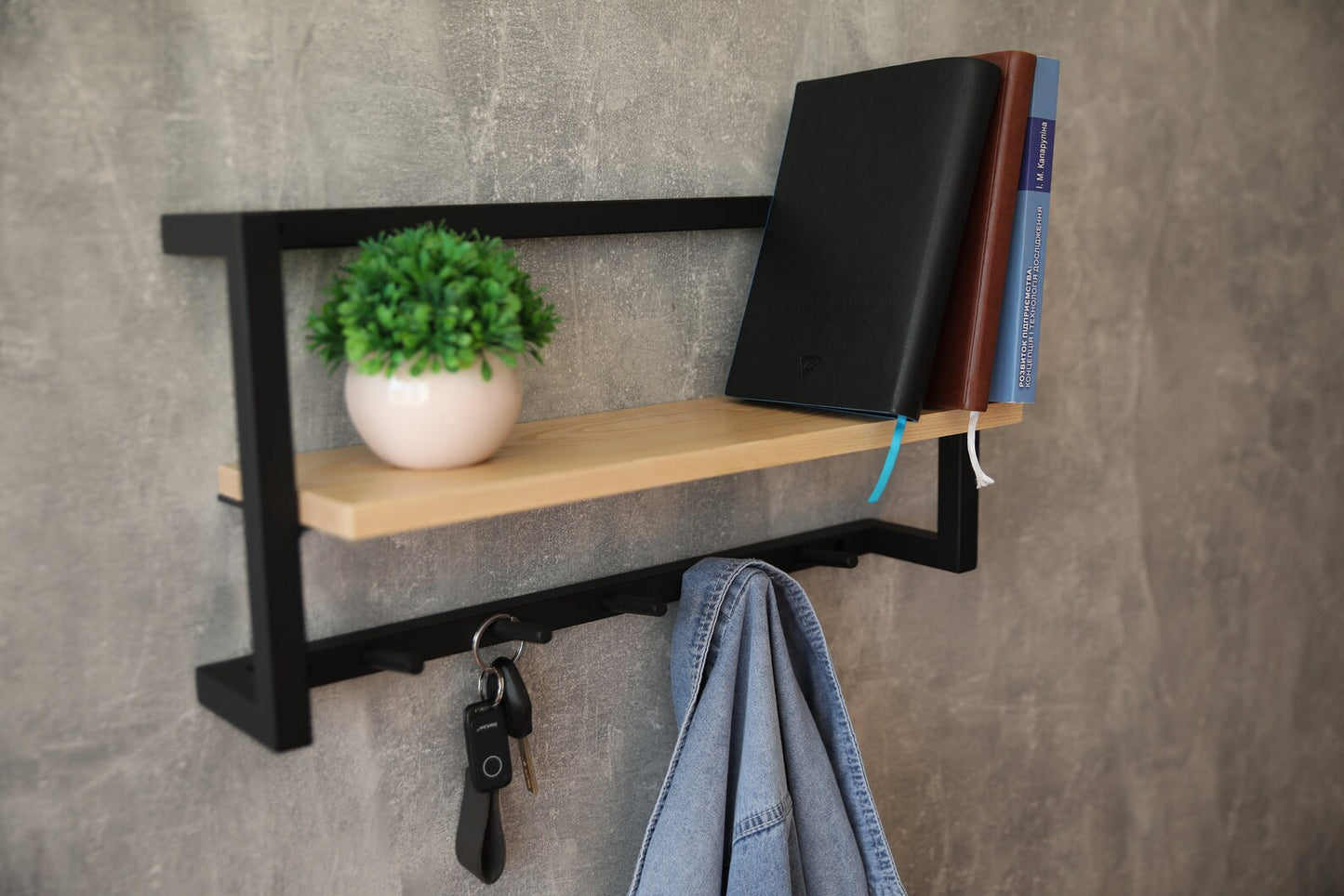 Handmade Wooden & Metal Coat Rack – Wall Mounted Organizer Adaptivo