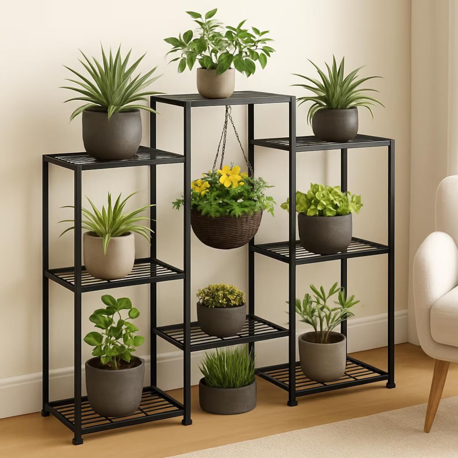 Wrought Iron Plant Stand – Outdoor Metal Plant Holder by Adaptivo Furniture