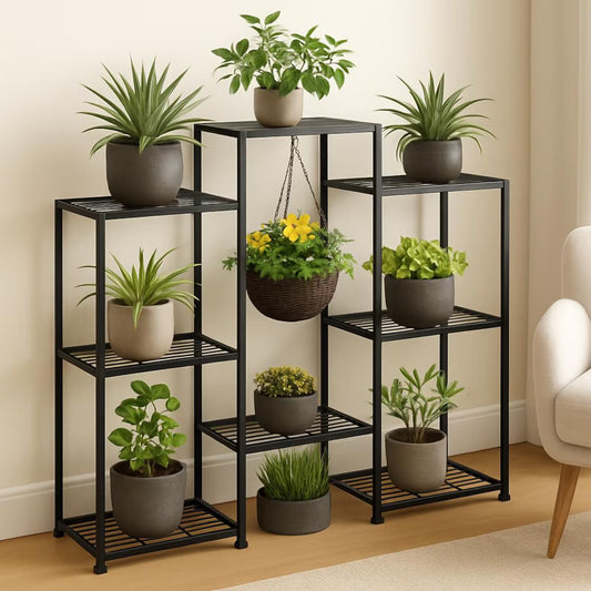 Wrought Iron Plant Stand – Outdoor Metal Plant Holder by Adaptivo Furniture